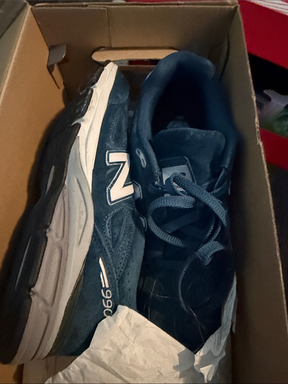 New Balance Men's 990 in Deep Navy with White Accents